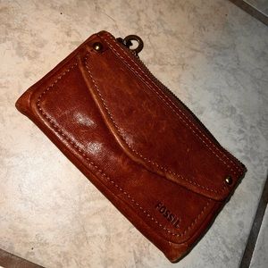 Brown leather fossil Waller